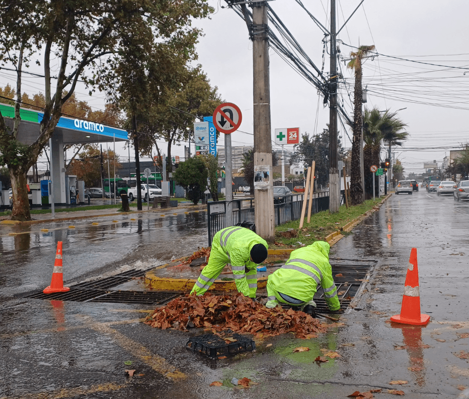 Buen desempeño de sumideros de aguas lluvias en La Cisterna