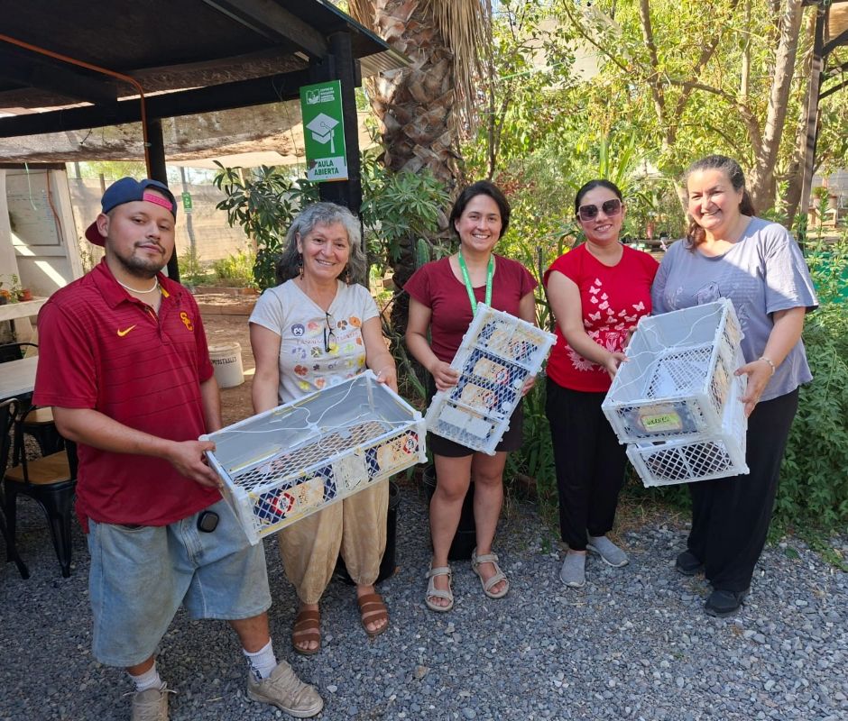 Comunidad cisternina construye lombricompostera casera con materiales reutilizados